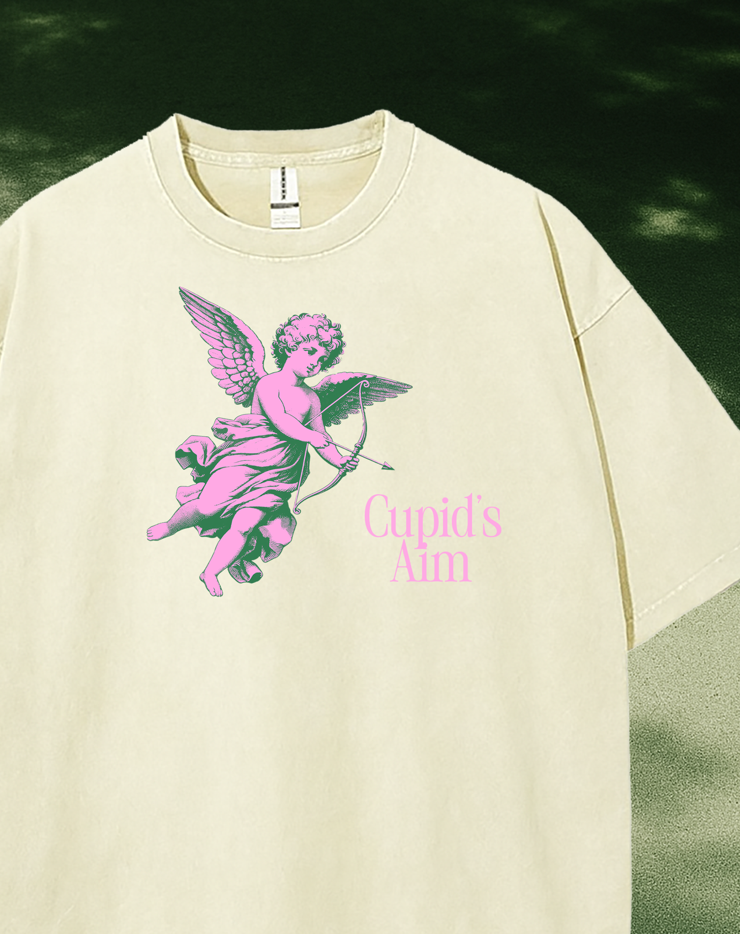 Template Cream Angelic T-Shirt Design With Cupid
