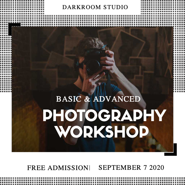 Creative Photography Workshop Poster Design in Black