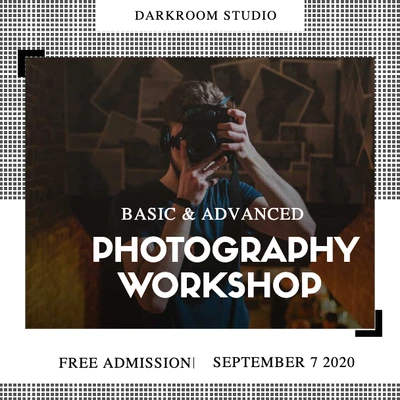 Template Creative Photography Workshop Poster Design in Black