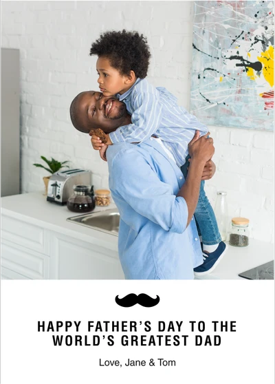 Template Blue and White Father's Day Post Celebratory Design