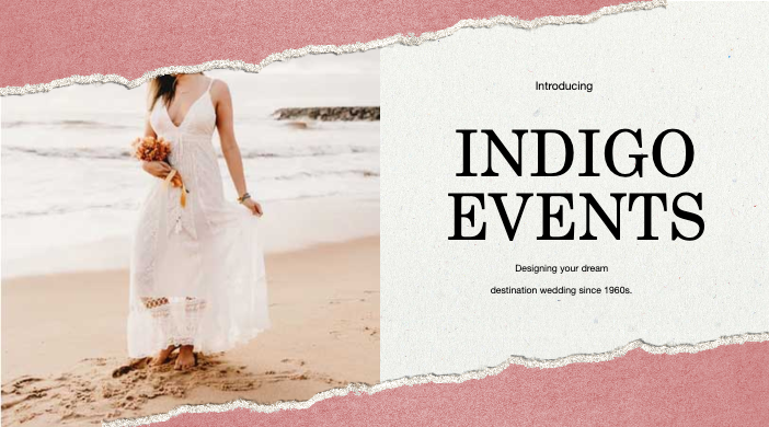 Elegant Beach Wedding Poster Template in Indigo