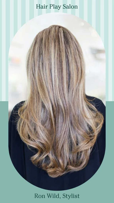 Template Elegant Hair Salon Ad with Mint Accents