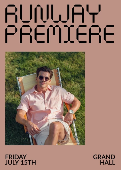 Template Chic Pink Runway Premiere Invitation Template