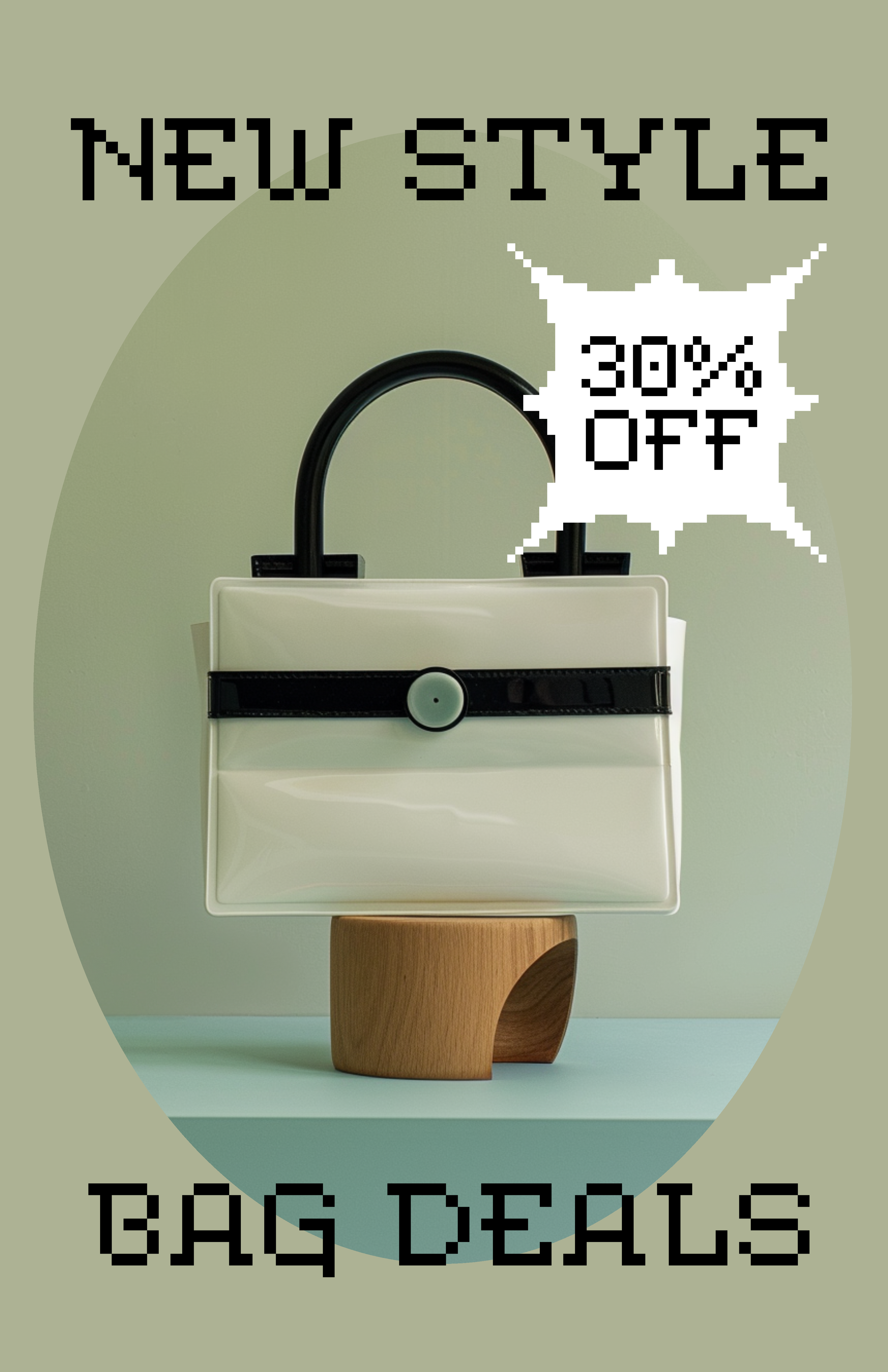 Template Trendy Green Bag Deals Poster Design