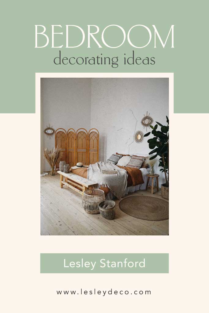 Chic Bedroom Decor Tips Poster in Sage and Beige