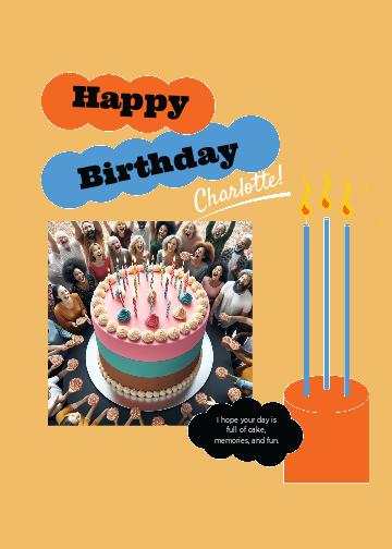 Cheerful Blue and Orange Birthday Post Template