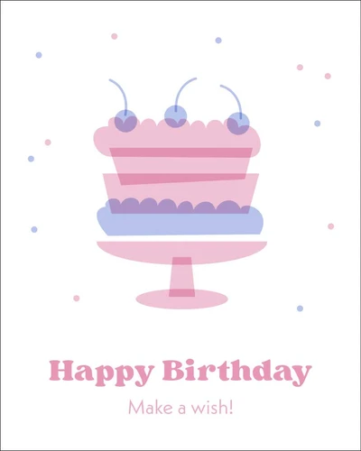 Template Cheerful Pink Birthday Cake Celebration Poster