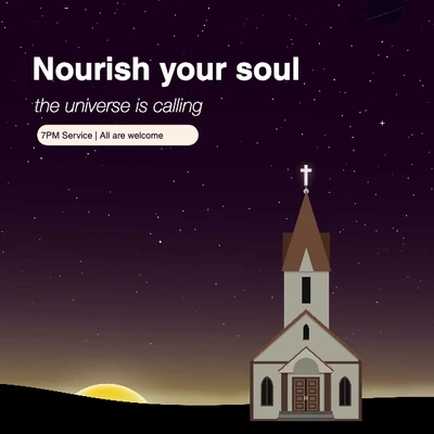 Template Twilight Serenity Church Event Poster Design