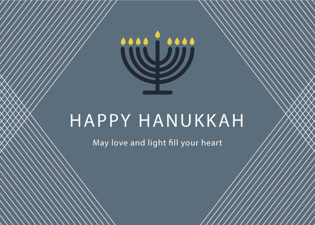 Elegant Hanukkah Celebration Poster Design in Blue