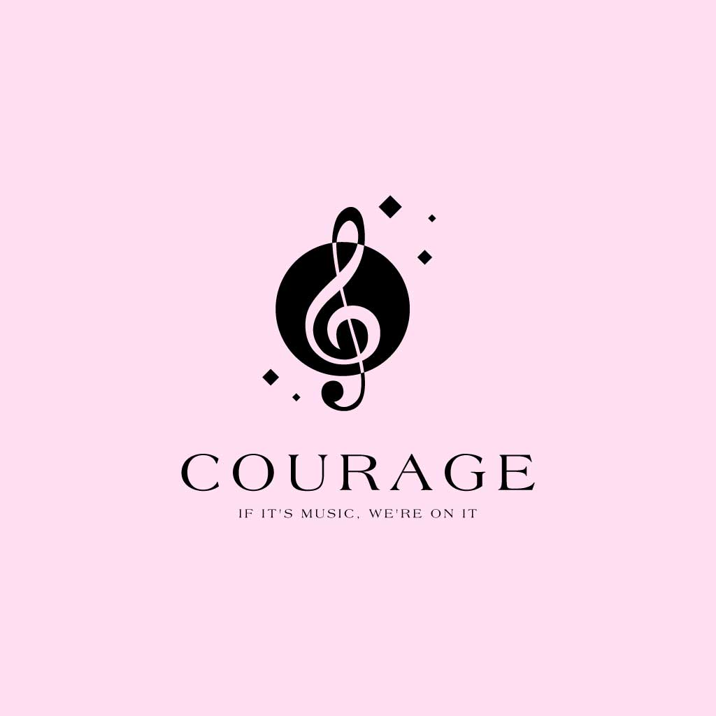 Elegant Pink Music Brand Logo Poster Design