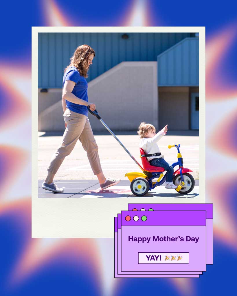 Blue and Purple Mother's Day Post Design