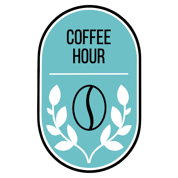 Template Soothing Aqua Coffee Hour Poster Design