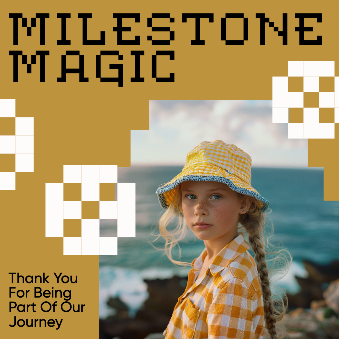 Template Celebrating Milestone Magic Instagram-Square Design Brown