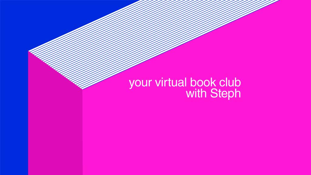 Vibrant Blue and Pink Book Club Post