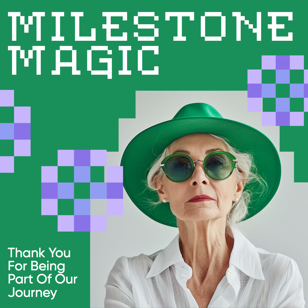 Milestone Magic Green Instagram Voucher Template