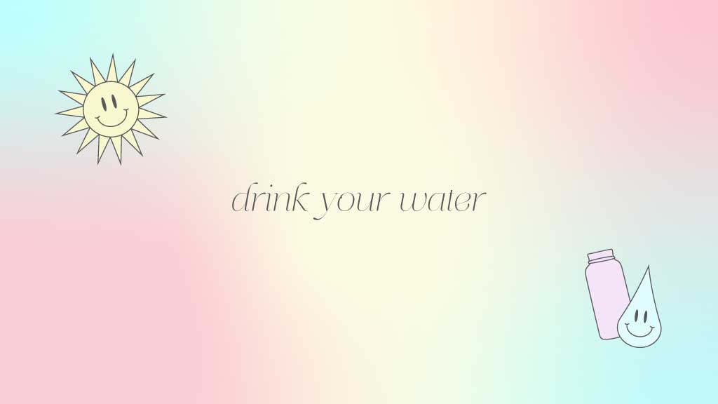 Stay Hydrated Reminder Health Poster Pink Blue