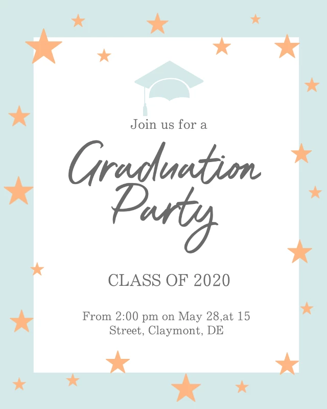 Celebrate Success with a Sky Blue Graduation Poster