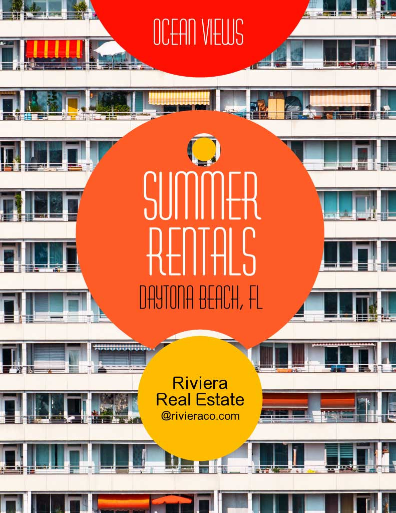 Template Sunny Orange Summer Rentals Poster Design