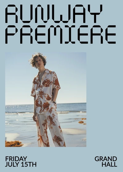 Template Stylish Runway Premiere Invitation in Blue