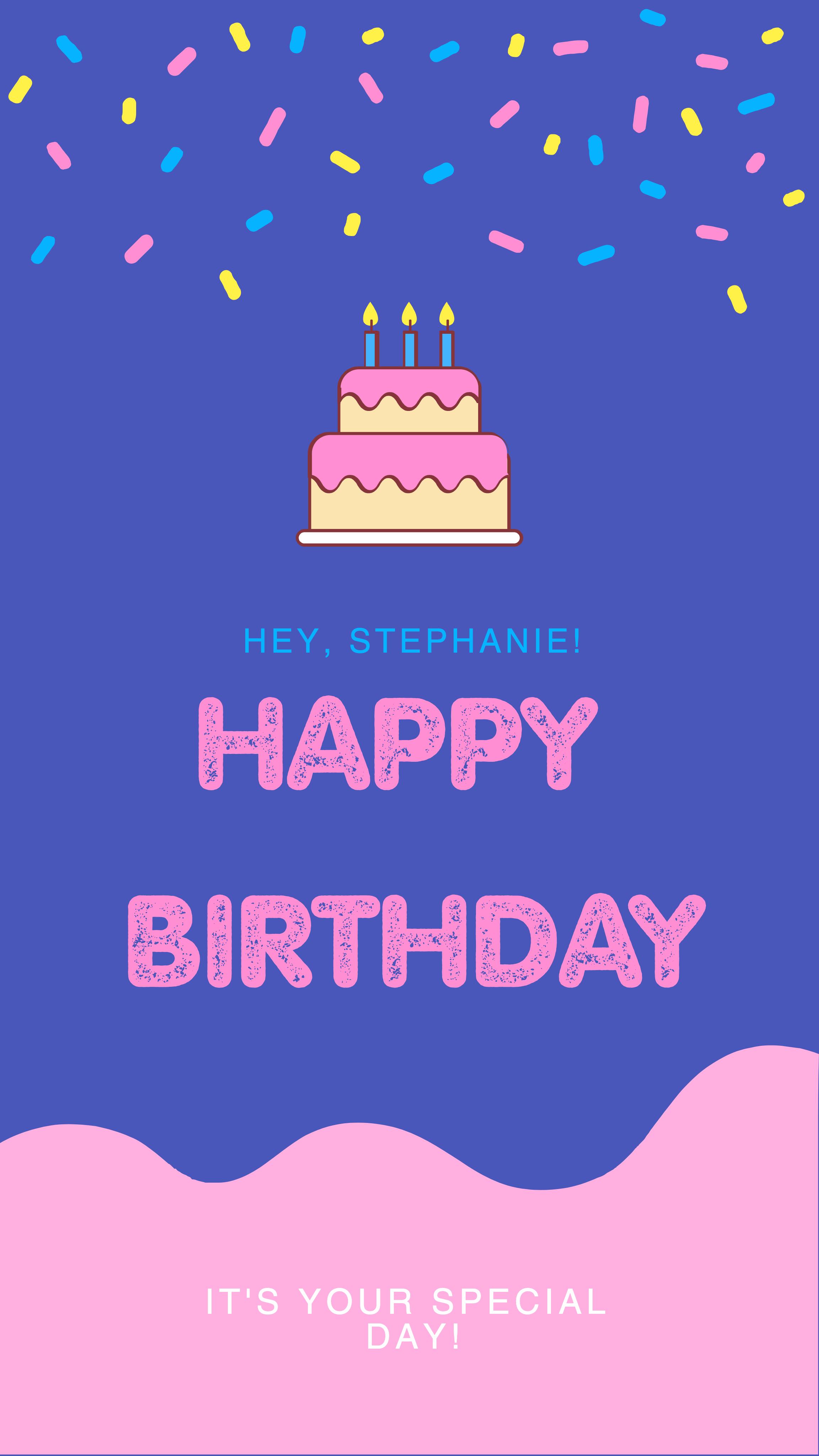 Cheerful Pink Birthday Greeting Post Card