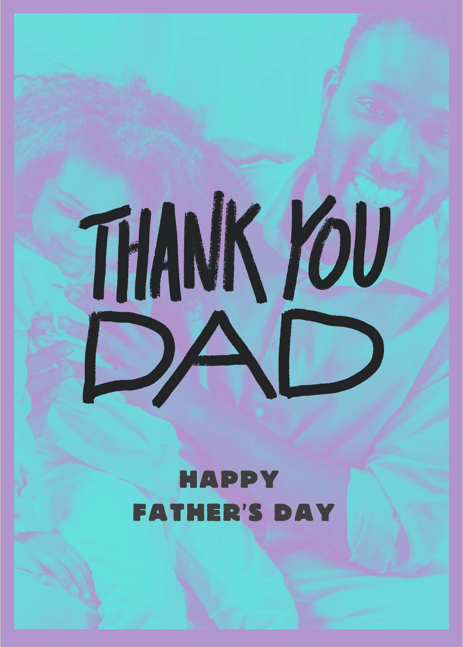 Heartwarming Father's Day Poster in Purple and Pink