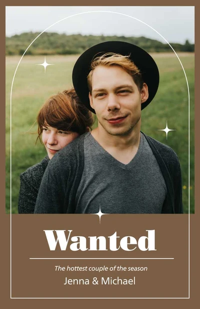 Template Charming Couple Poster Design in Earth Tones