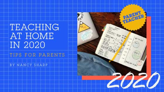 Template Home Schooling Tips Poster Blue Orange Design