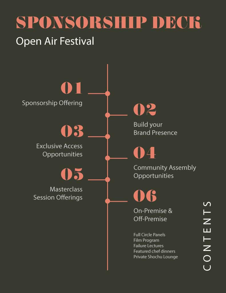 Template Elegant Black Orange Sponsorship Deck Template