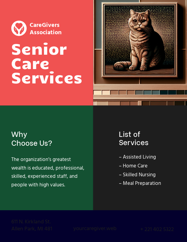 Compassionate Senior Care Services Green Poster