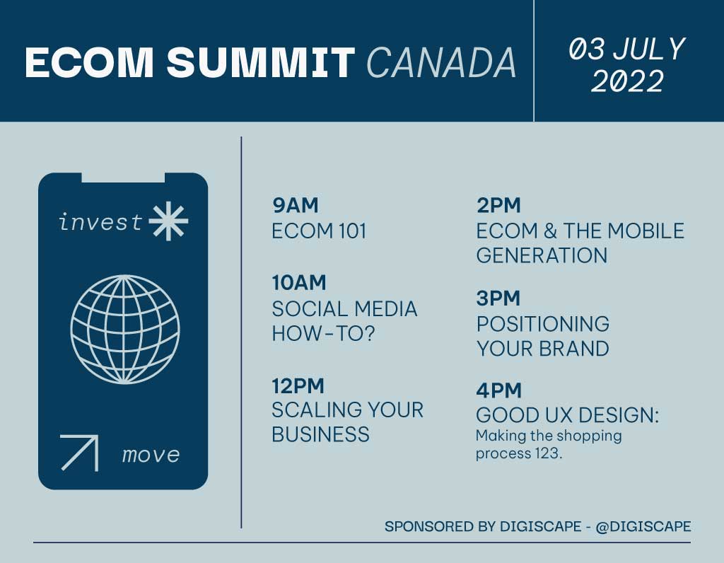 Sleek Navy Blue Ecom Summit Poster Design