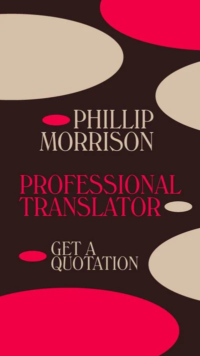Template Bold Red and Brown Translator Ad Design
