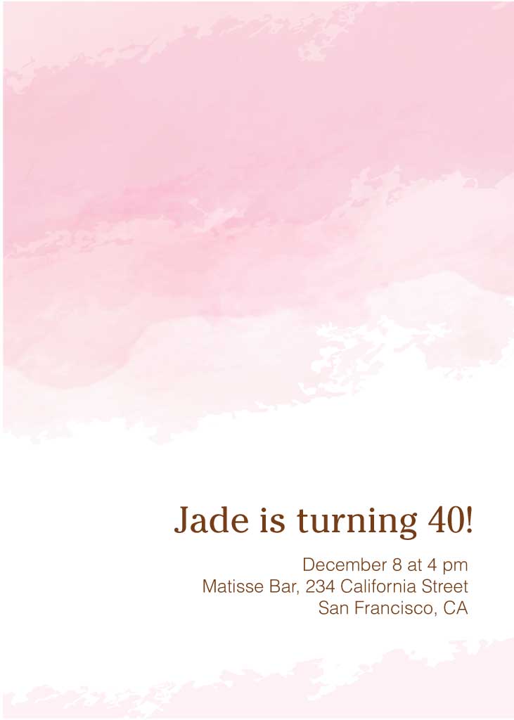 Elegant Pink Milestone Birthday Invitation Post