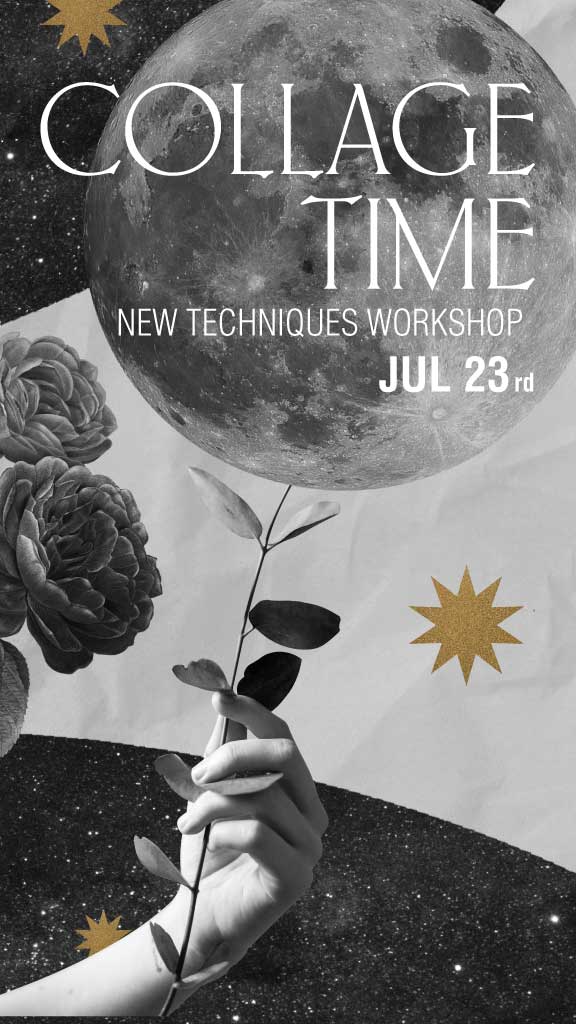 Moonlit Collage Workshop Poster Design