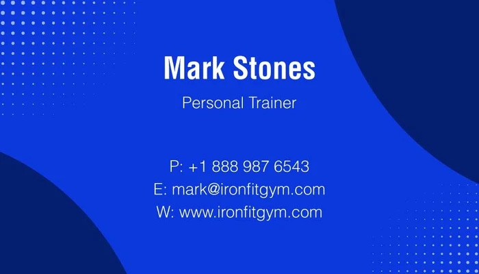 Template Blue Professional Trainer Business Card Ad