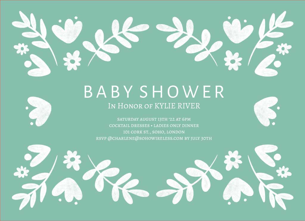 Elegant Teal Baby Shower Invitation Post