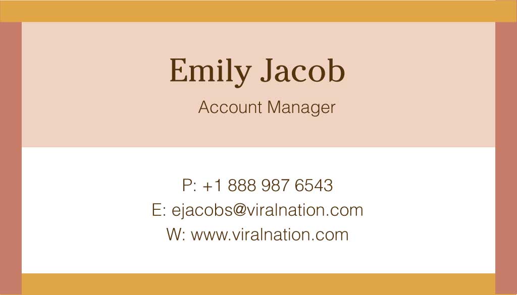 Template Elegant Apricot and Cream Business Card Template