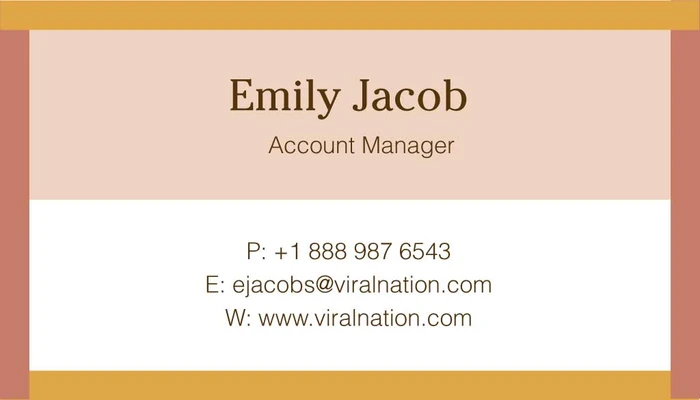 Elegant Apricot and Cream Business Card Template