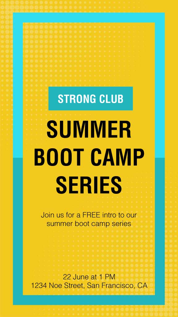 Sunny Yellow Fitness Boot Camp Poster