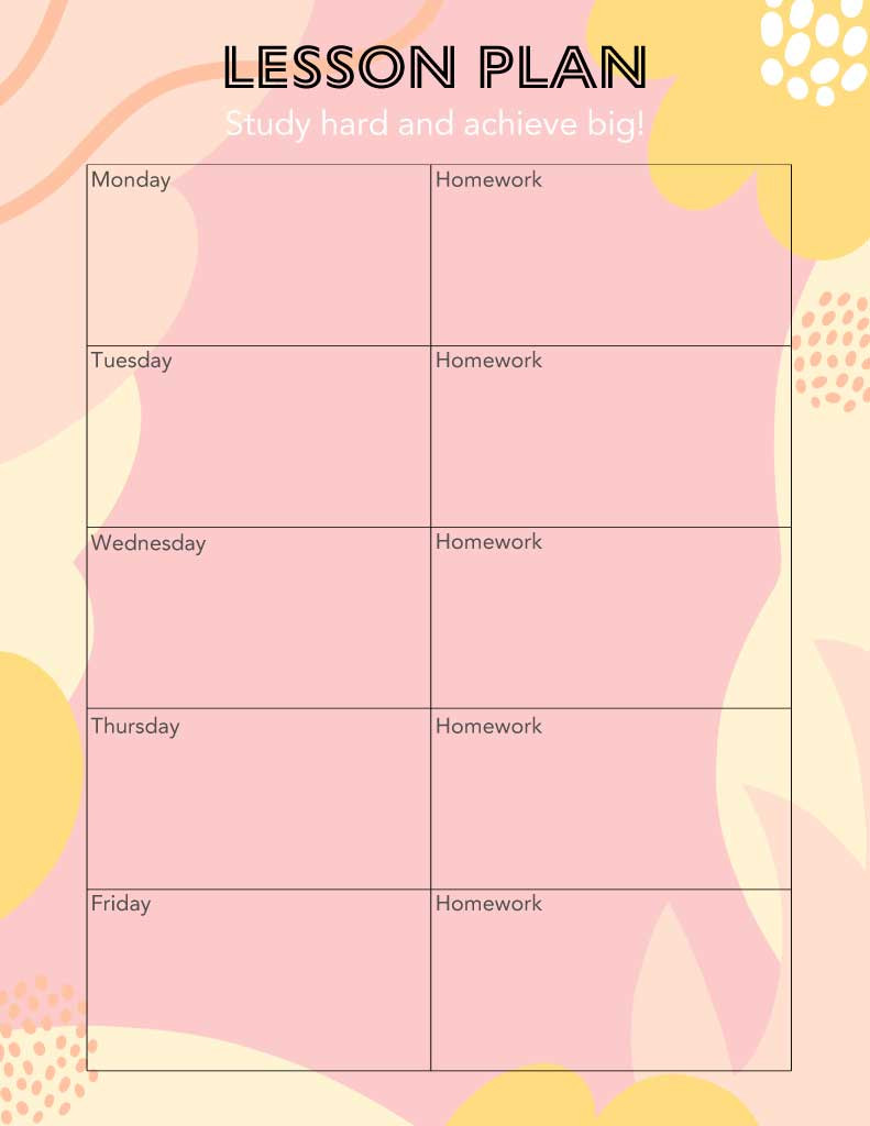 Template Chic Peach Lesson Plan Poster Design