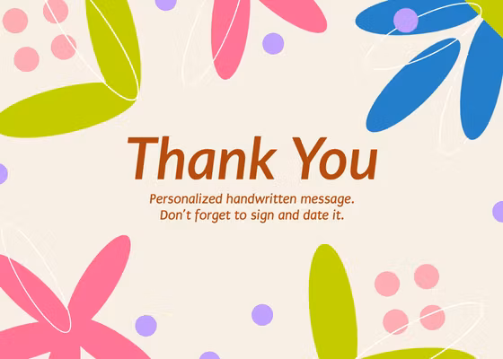 Template Vibrant Floral Thank-you Card Design in Pink