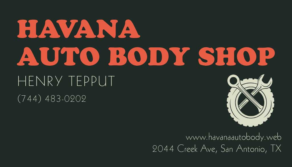 Template Sleek Orange Black Auto Body Shop Ad