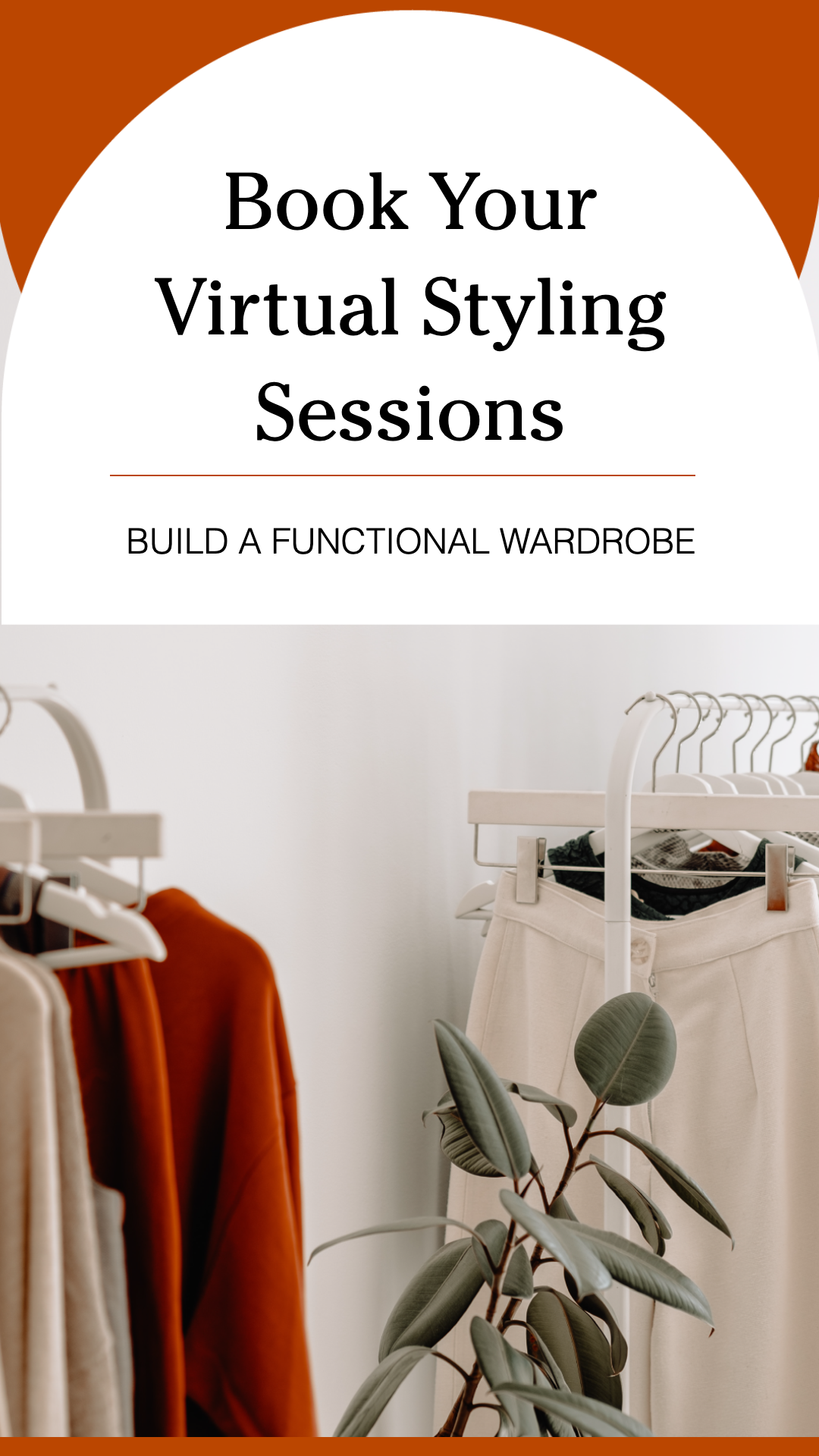 Template Stylish Orange Fashion Virtual Sessions Poster