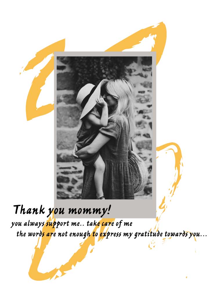 Warm Mother's Day Post with Black White Theme