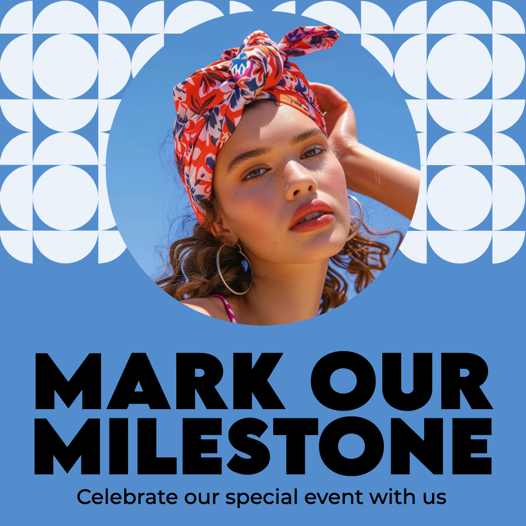 Template Celebrate Milestone Instagram-Square Post in Blue