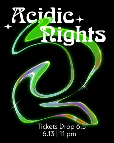 Template Acidic Nights Event Poster with Neon Green