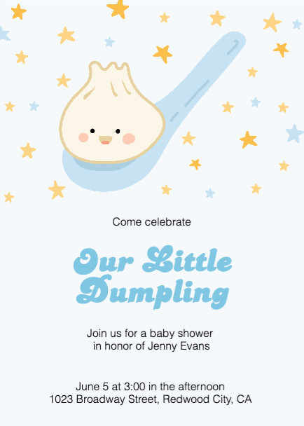 Charming Baby Shower Invitation Poster Blue Yellow