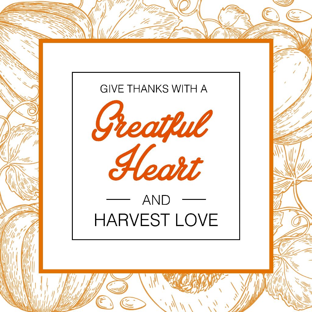 Orange Thanksgiving Grateful Heart Poster Design