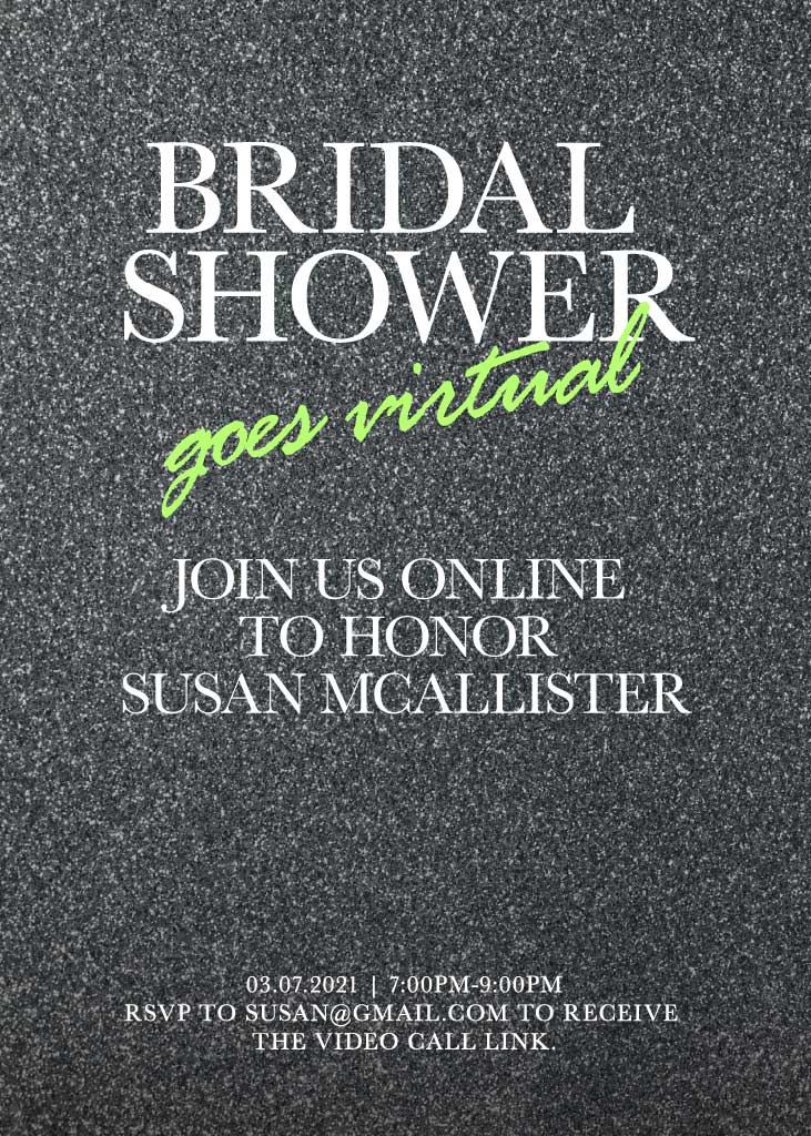 Template Chic Virtual Bridal Shower Invitation Poster in Grey