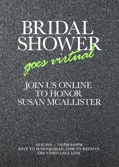 Template Chic Virtual Bridal Shower Invitation Poster in Grey