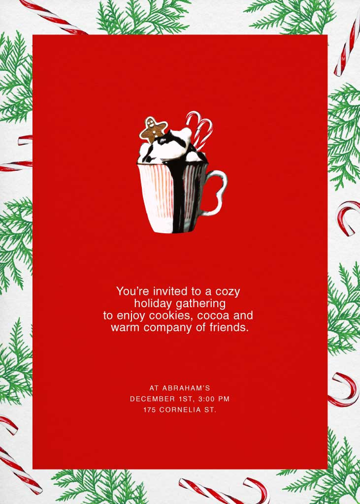 Template Red Holiday Gathering Invitation Poster